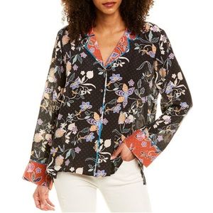 Johnny Was Jade Calme Silk Top